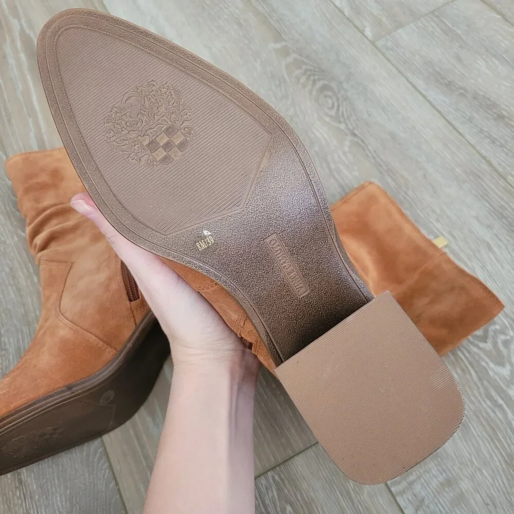 Vince Camuto NWOT Women's Size 8 Kenidra Water-Repellent Slouch Boots | Caramel - Picture 5 of 8